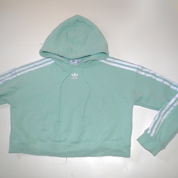 Adidas crop hoodie sweatshirt trefoil